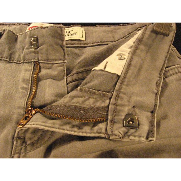 LEVIS Womans Zipper-fly 514 CUTOFF JEAN SHORTS W 24 Gray Juniors Daisy Duke Red - Picture 4 of 12